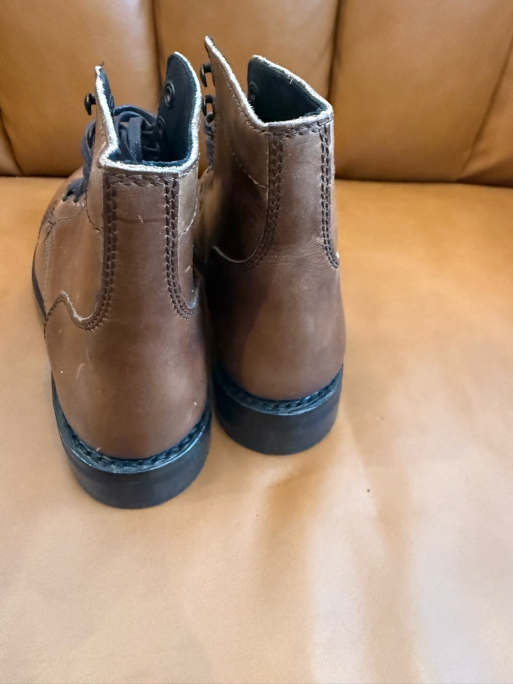 Women's Thursday Brown Lace-Up Leather Boots - Picture 4 of 12
